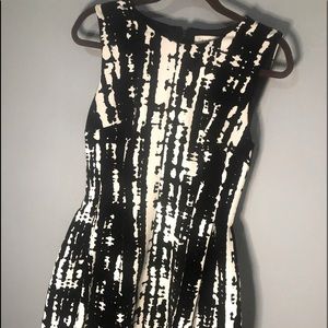 Black velvet and white cocktail dress
